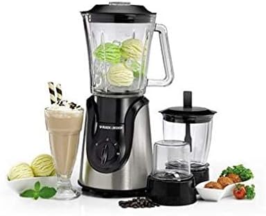 BLACK+DECKER 600W 1.5L Glass Blender with 2 Mills BX600G-B5