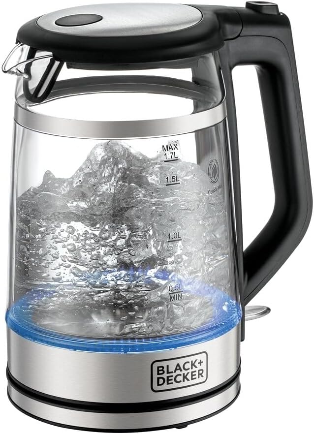 BLACK+DECKER 2200W Glass Kettle Double Wall GK220-B5