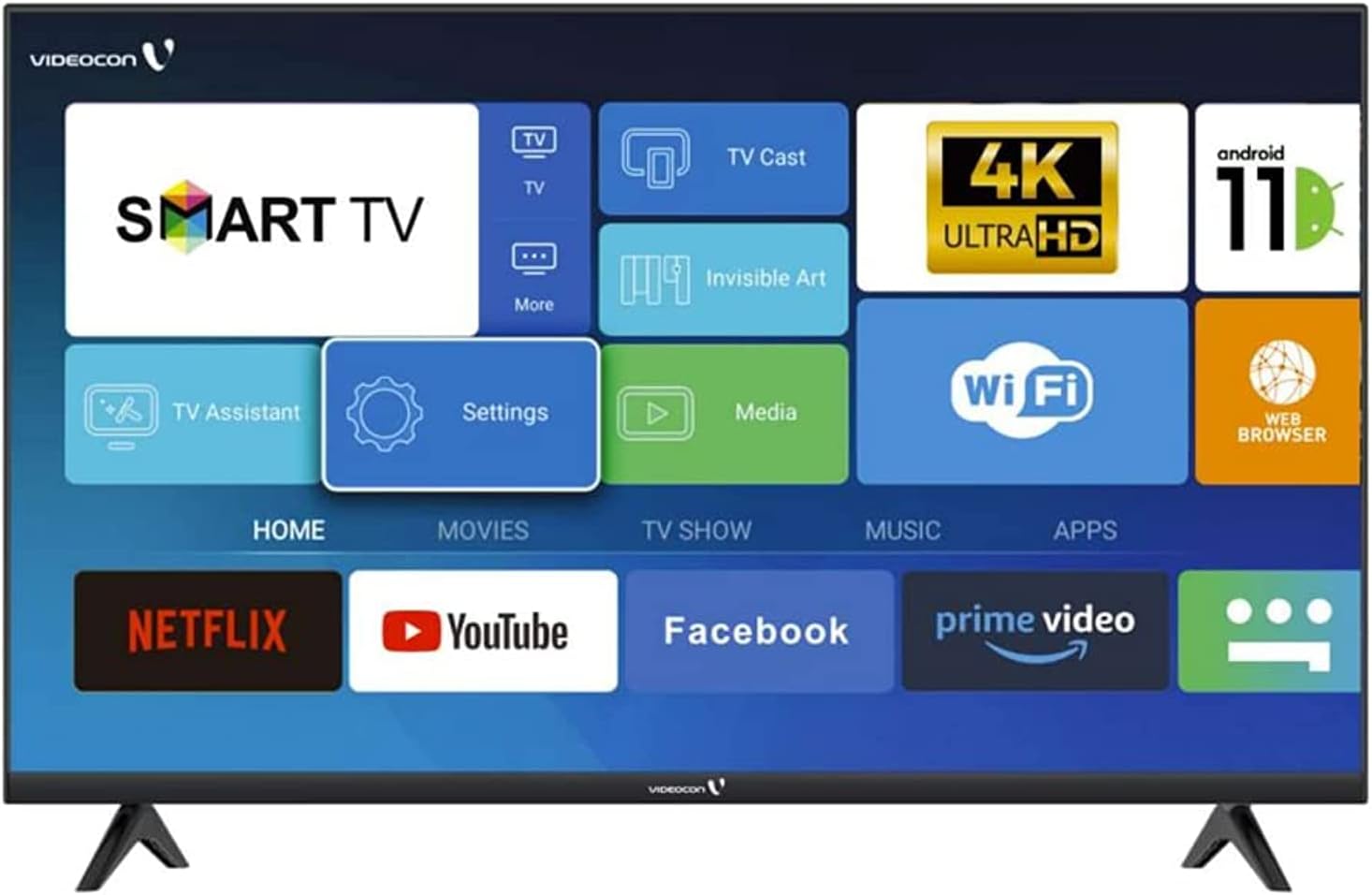 VIDEOCON 50" 4K UHD Smart Television E50EL1100