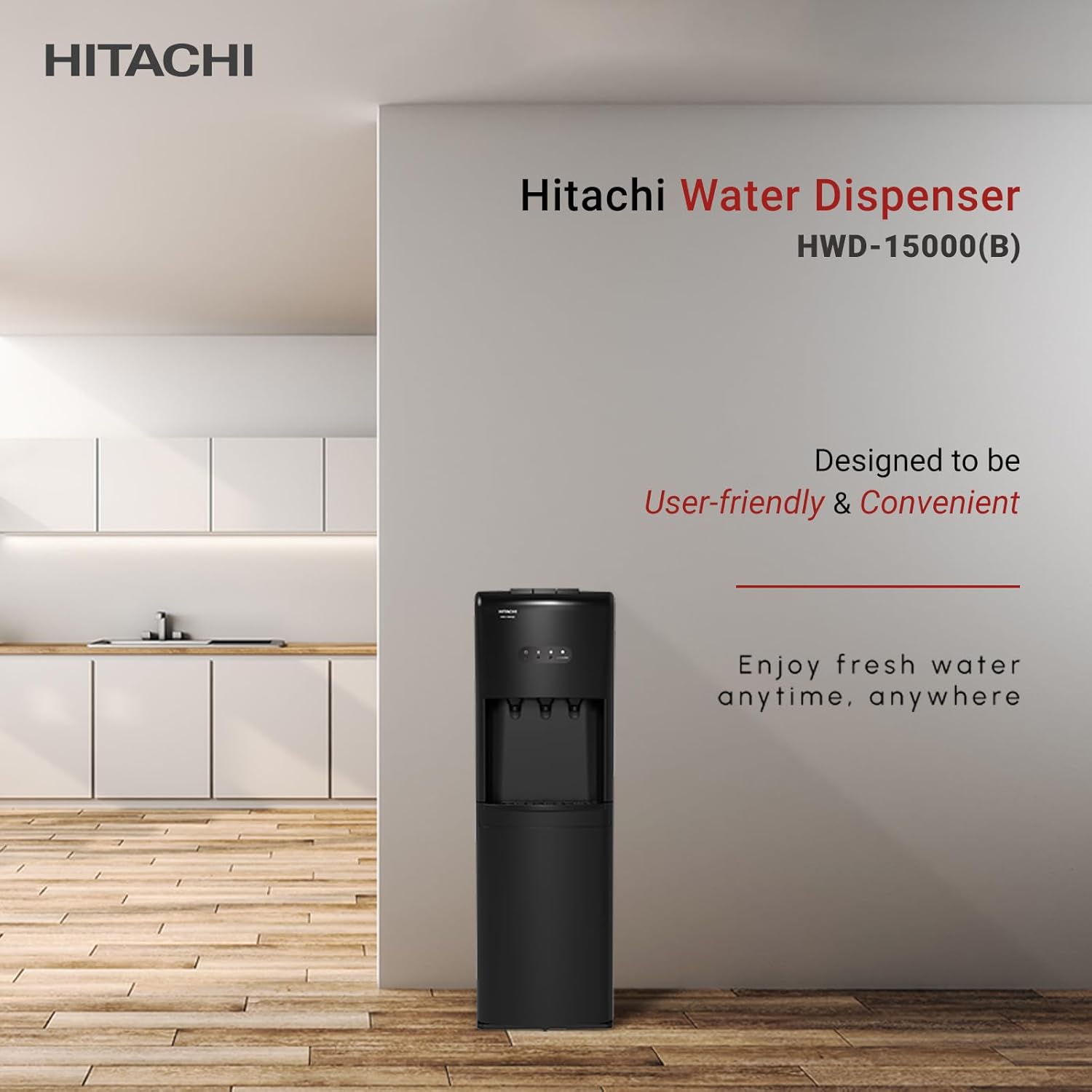 Hitachi 3 Tap Top Load Water Dispenser HWD15000B