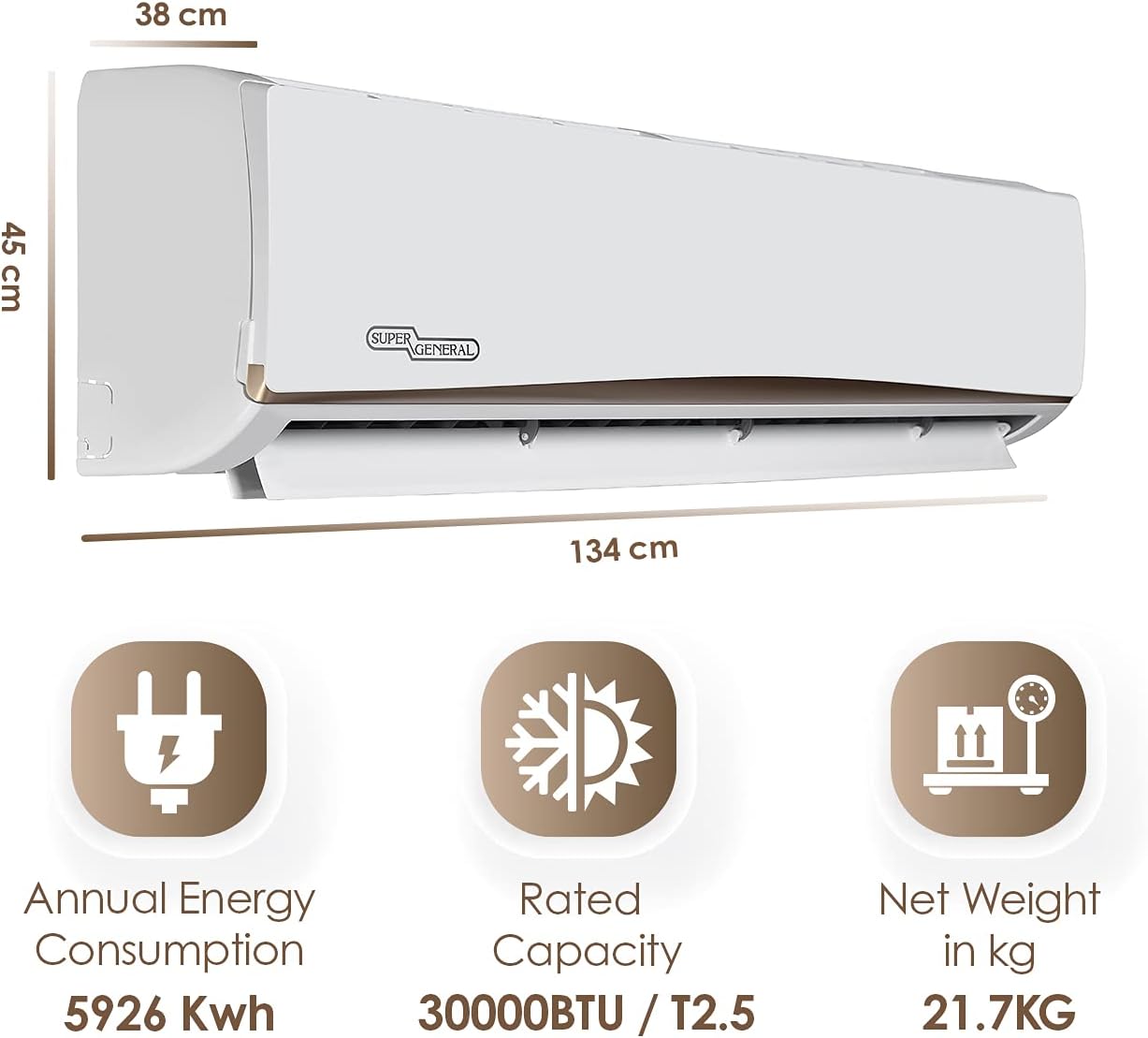 Super General 2.5 Ton Rotary Split Air Conditioner SGS316GE