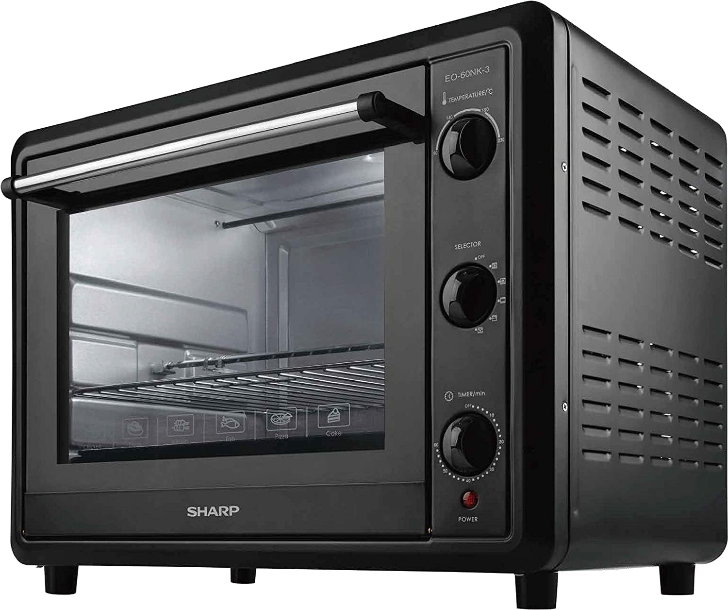 SHARP 60L Double Glass Electric Oven with Rotisserie & Convection EO-60NK-3