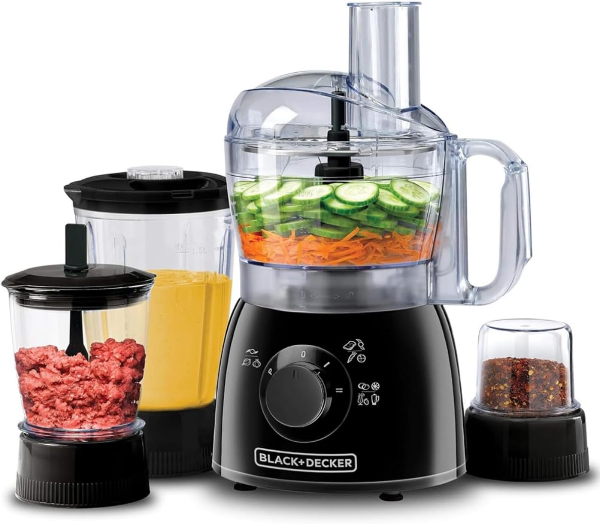 BLACK+DECKER  400W Food Processor 5-in-1, 33 Functions Food Processor FX400B-B5