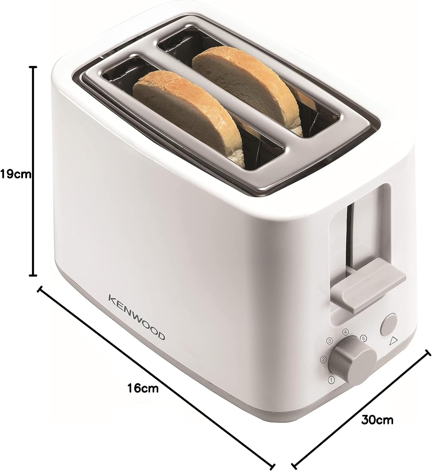 KENWOOD 760W 2 Slice Bread Toaster with Integrated Bun Warmer TCP01.AOWH