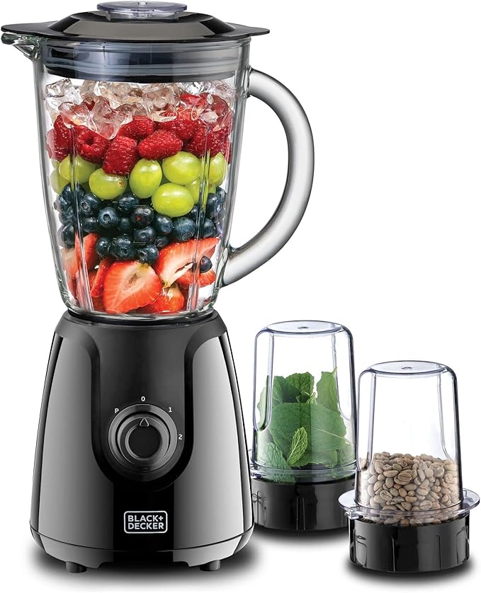 BLACK+DECKER 400W 1.0L Glass Jar Blender with 2Mills BX440G-B5