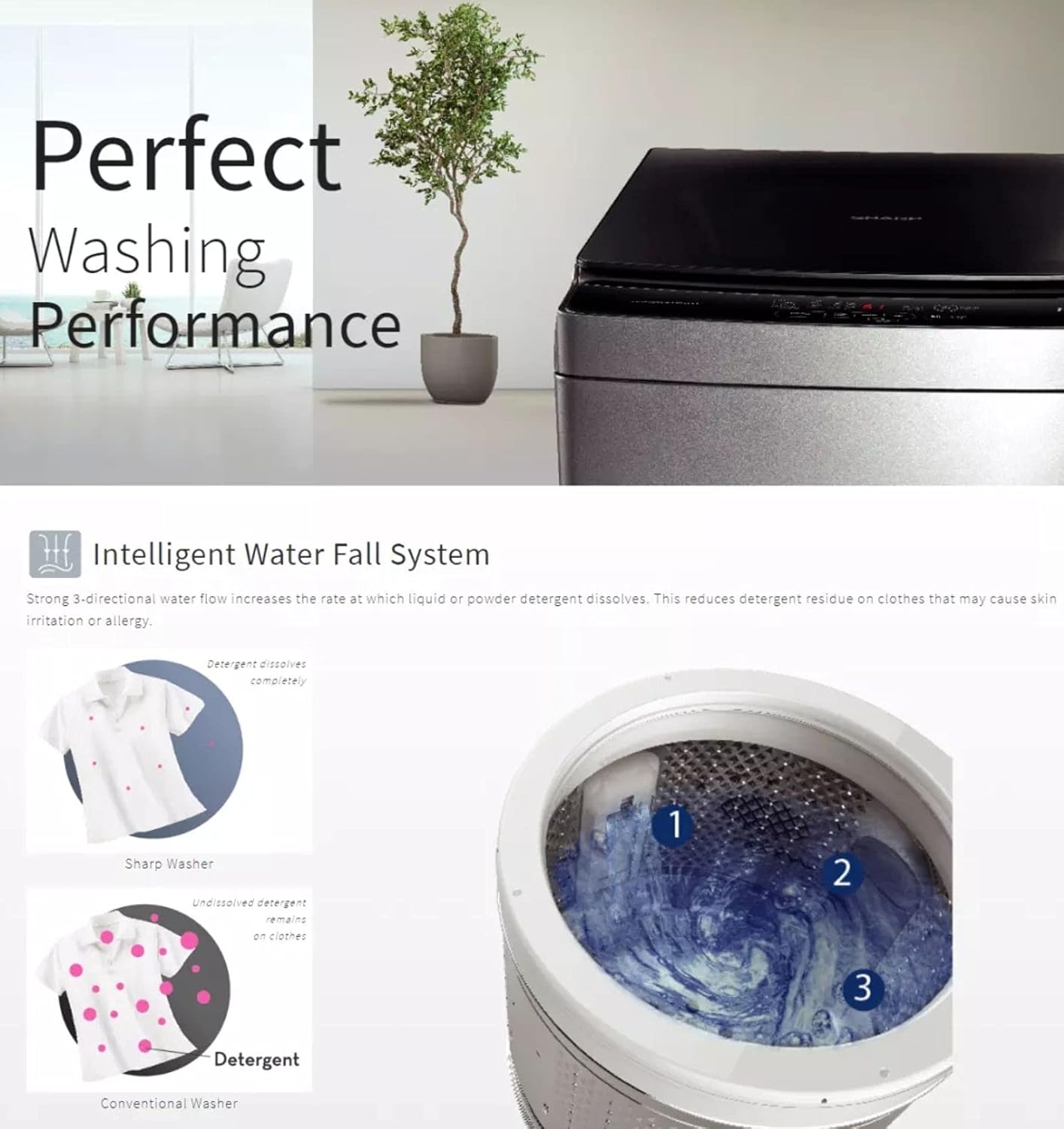 SHARP 9Kg Top Load Fully Automatic Washing Machine ES-ME95CZ-S