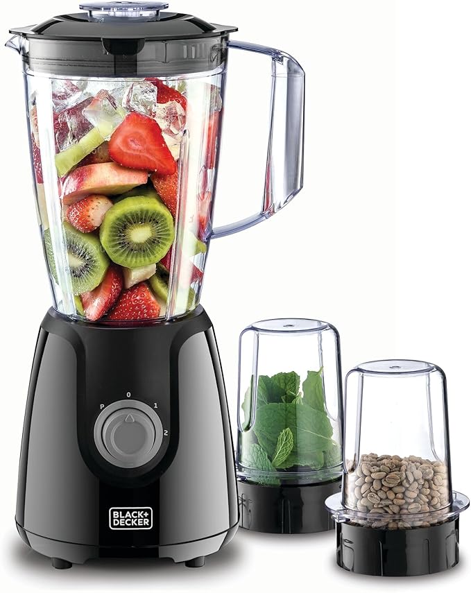 BLACK+DECKER 400W 1.0L Glass Jar Blender with 2Mills BX440G-B5