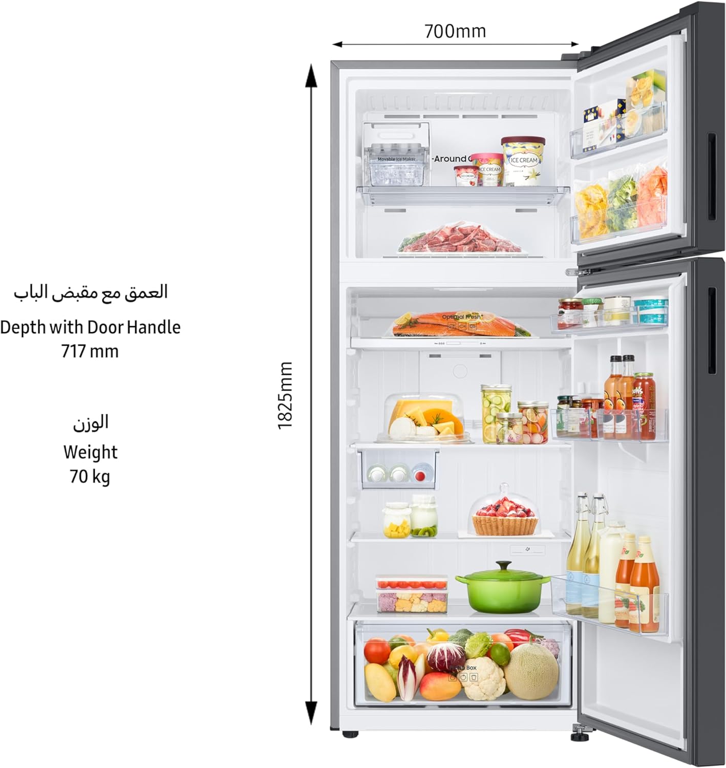 Samsung 460L Double Door Refrigerator RT47CB663612AE