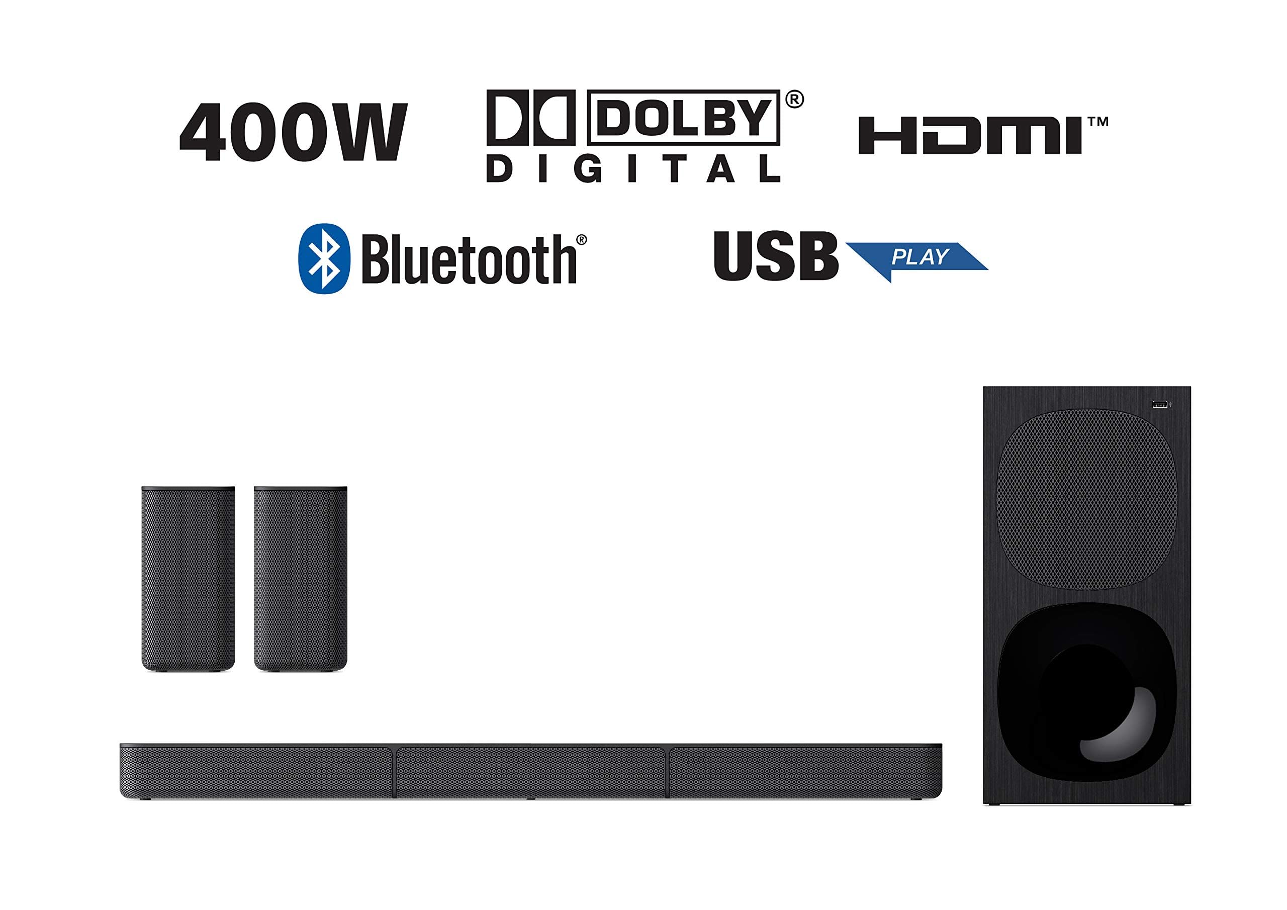 SONY 400W 5.1Ch Real Surround Soundbar with Dolby Digital Bluetooth Connectivity HT-S20R