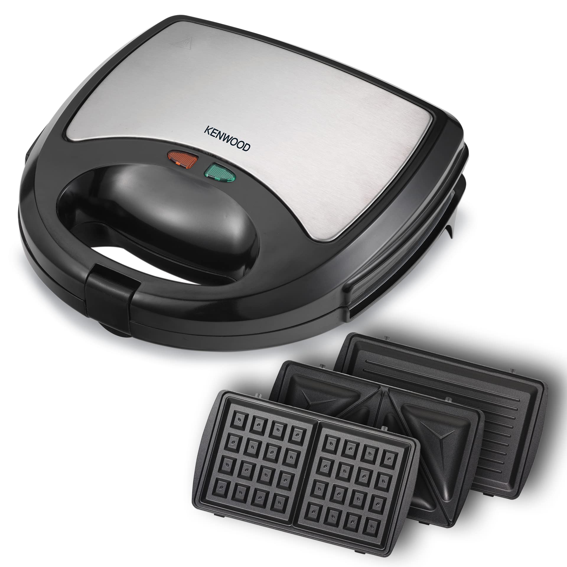 KENWOOD 750W 3 In 1 Sandwich, Grill/Griddle, Waffle, Dual Plate Press For Toasties SMM01.A0BK