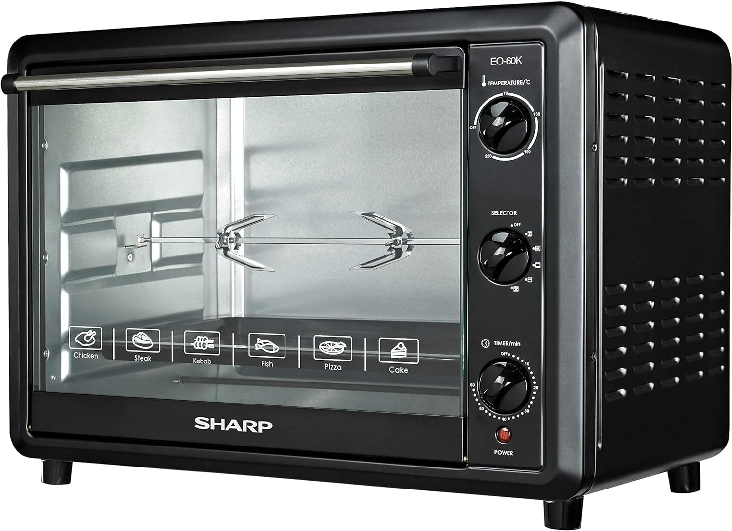 SHARP 60L Double Glass Electric Oven with Rotisserie & Convection EO-60NK-3