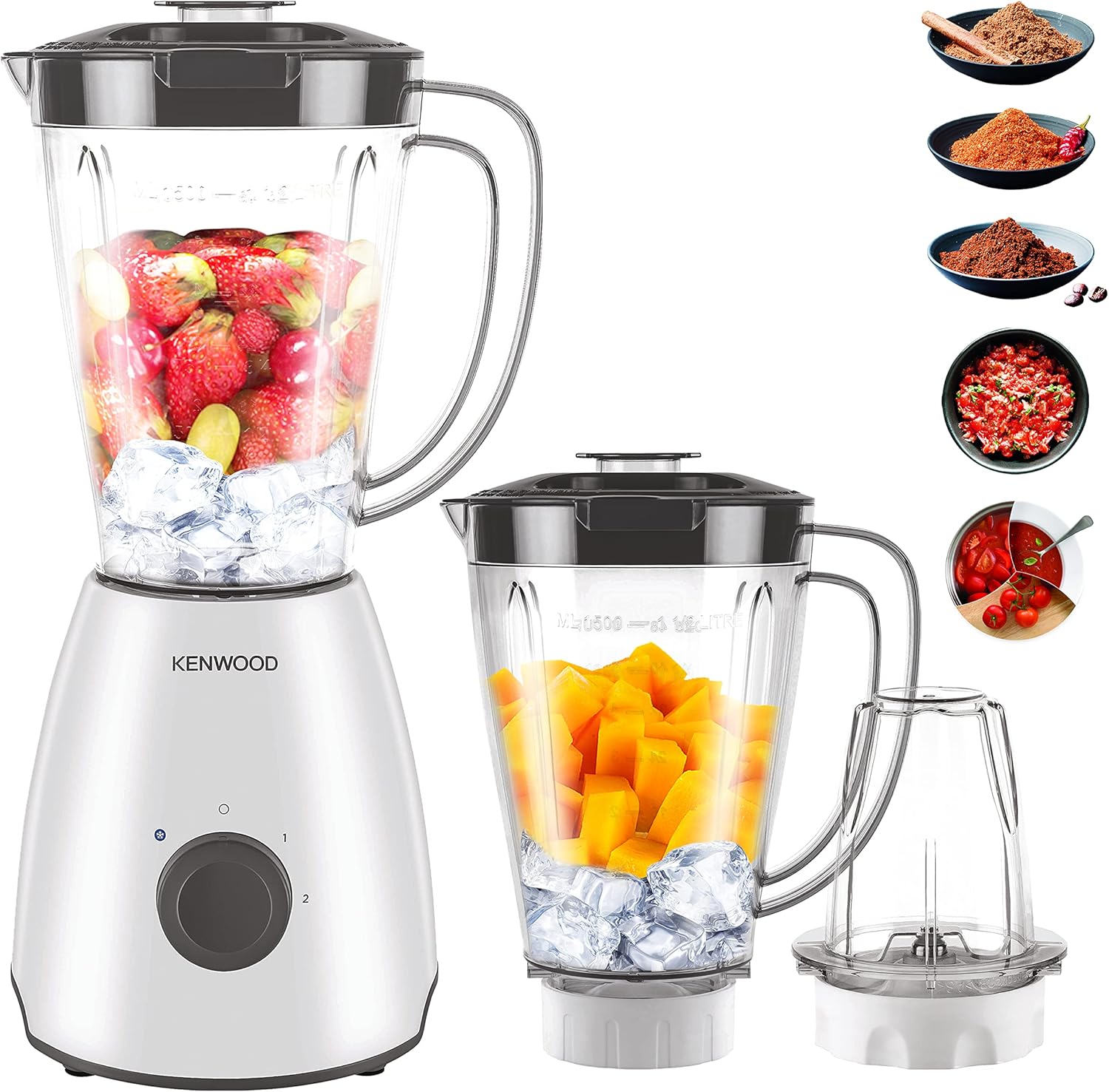 KENWOOD 400W 1.5L  Blender With Grinder Mill -  BLP10.C0WH