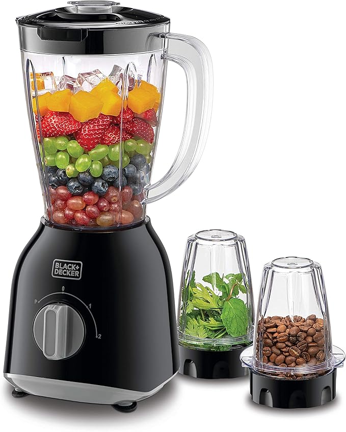 BLACK+DECKER 400W 1.5L Blender with 2 Mills BX365-B5