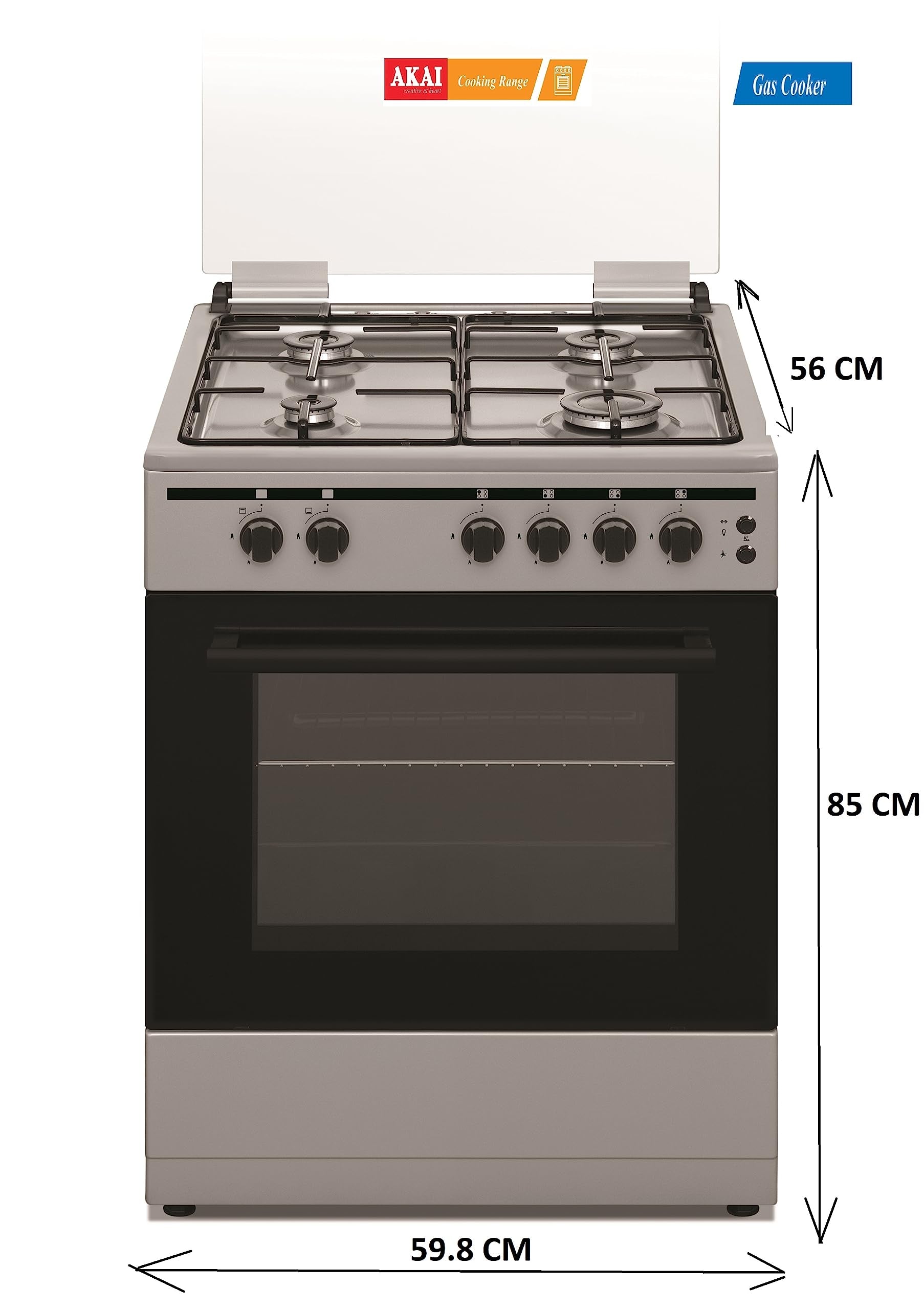 AKAI 60x55 4 Burners Gas Cooker CRMA-66SC